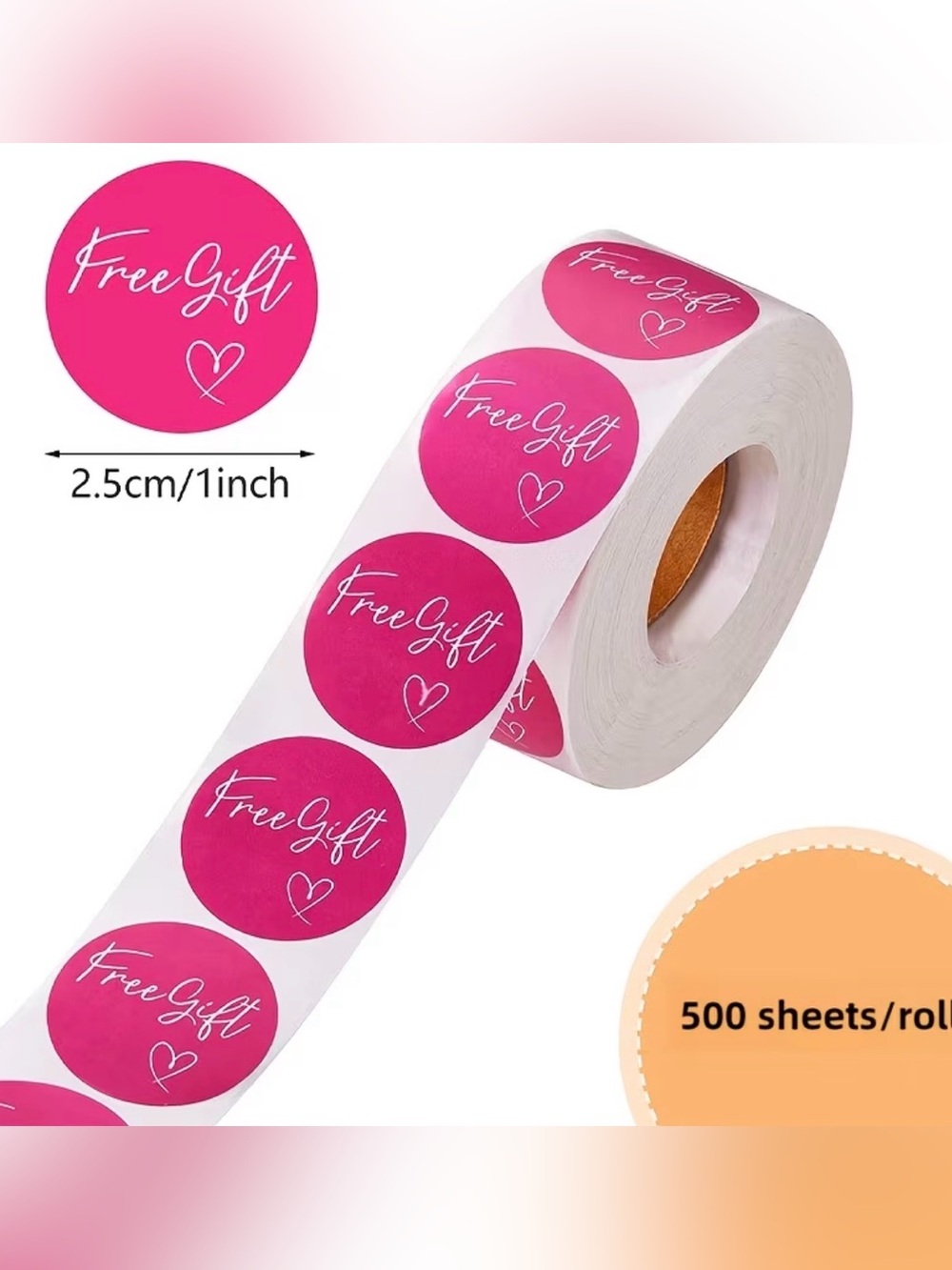 *Choose One* Free Gift 1” Round 500 Roll Sticker Labels NIP - Picture 3 of 6